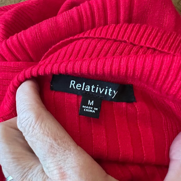 Relativity Vibrant Red Turtleneck Sweater - Picture 5 of 9